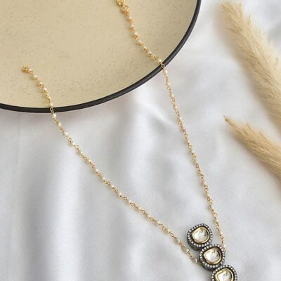 Long Kundan Peral Necklace