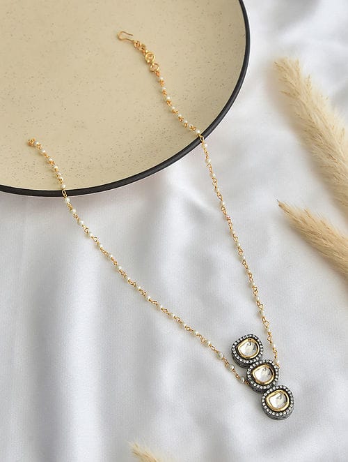 Long Kundan Peral Necklace