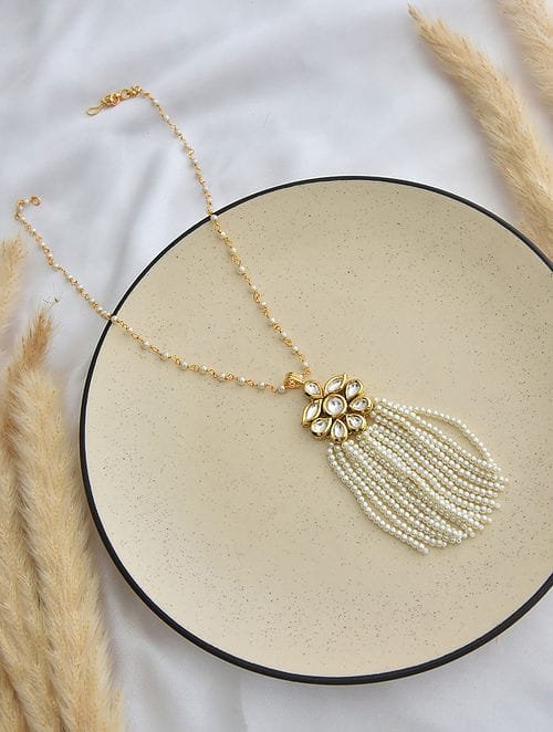 Long Kundan Peral Necklace