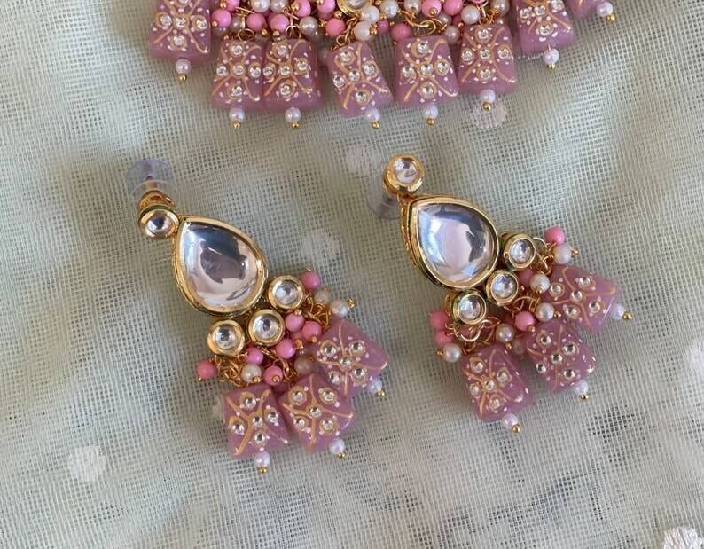 Gold Plated Kundan Embellished Necklace Set - Image 5