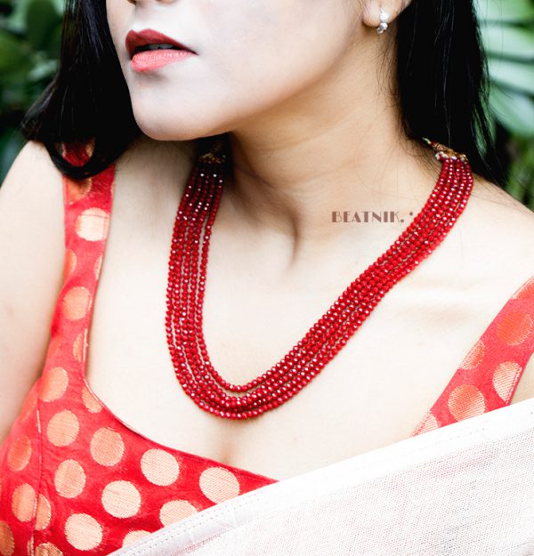 Long Maroon Onyx Necklace - Image 3