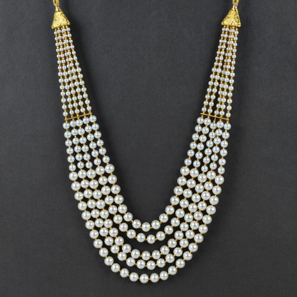 Long White Peral Necklace Set - Image 2