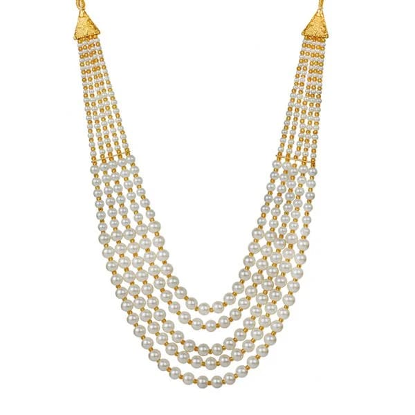 Long White Peral Necklace Set - Image 6