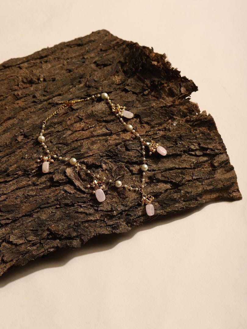 Long Kundan Pearl Necklace Set