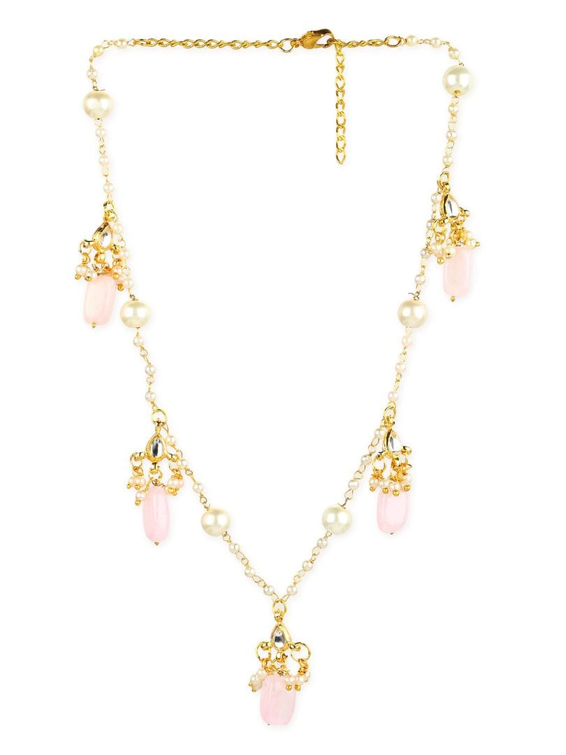 Long Kundan Pearl Necklace Set - Image 3
