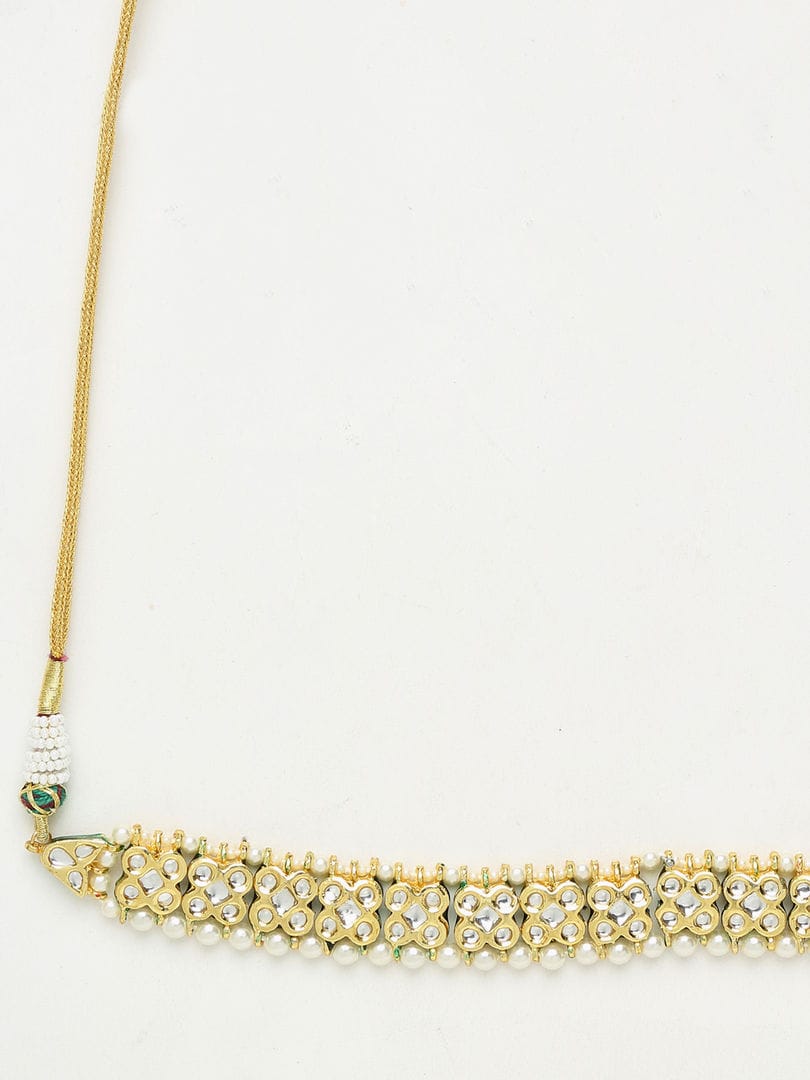 Gold Plated Kundan Neckpiece - Image 4