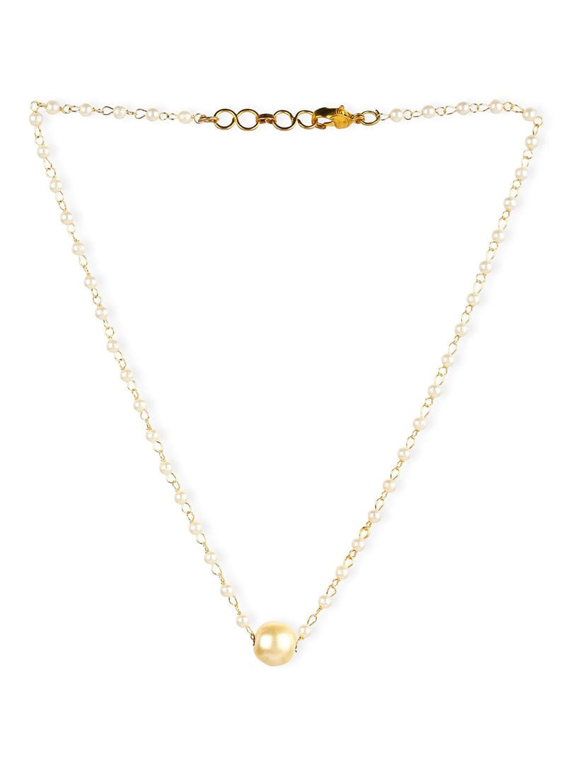 Long Kundan Pearl Necklace Set - Image 4