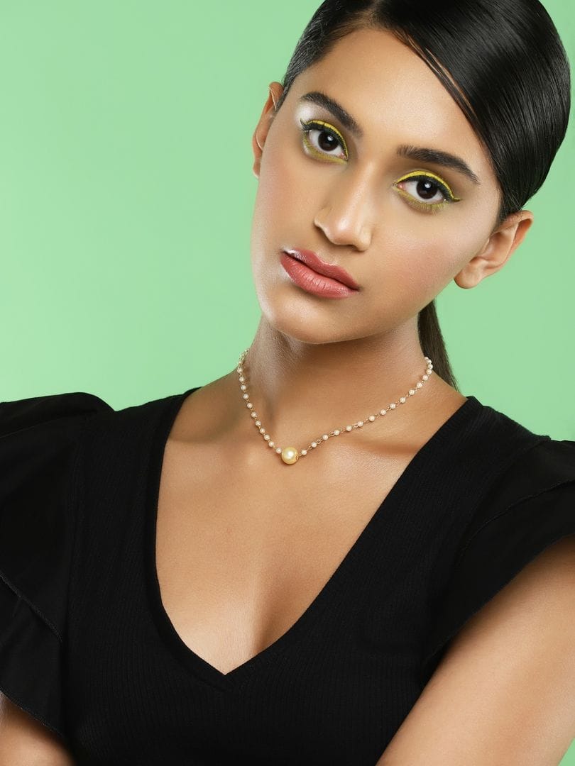 Long Kundan Pearl Necklace Set - Image 2