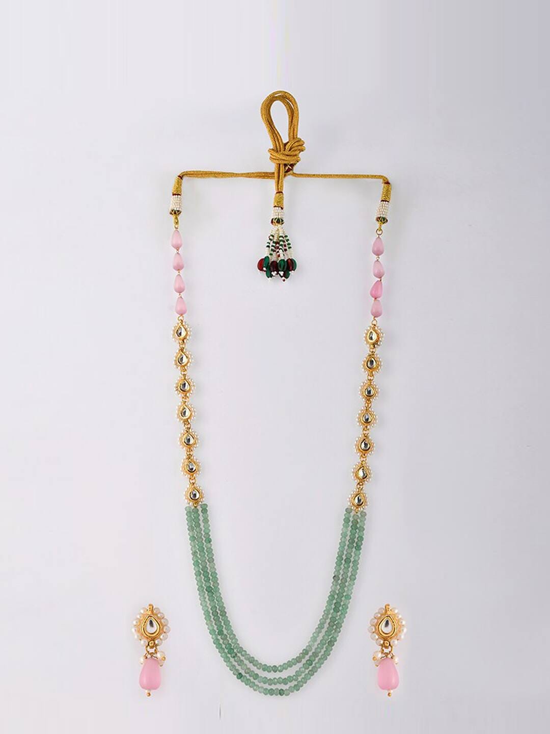 Womens Gold Plated Unique Elegant Party Wear Necklace - Image 4