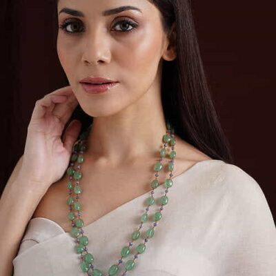 Semi precious stones and pearls Necklace