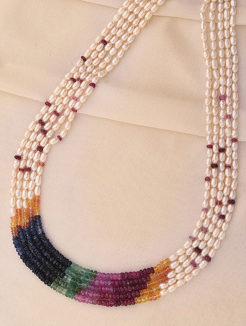 Semi precious stones and pearls Necklace - Image 2
