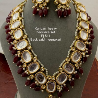 Gold Plated Kundan Long Necklace Set