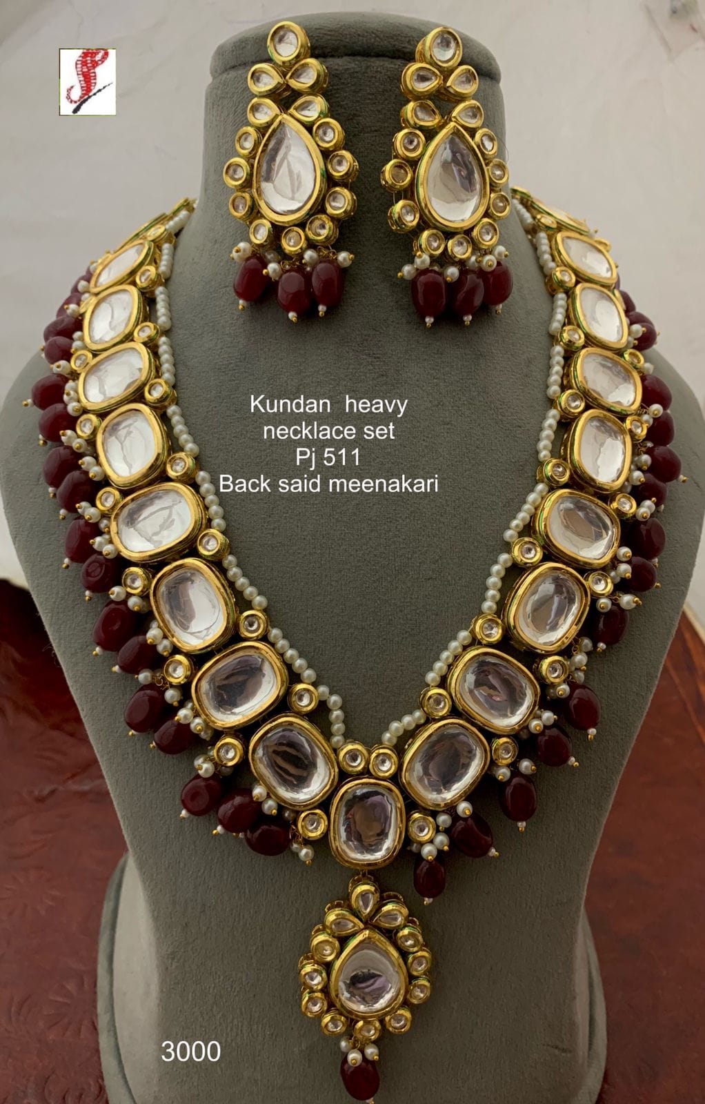 Gold Plated Kundan Long Necklace Set
