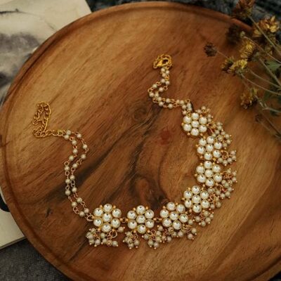 Gold Plated Ahmadabadi Kundan Necklace Set