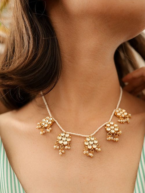 Gold Plated Kundan Choker Set - Image 2