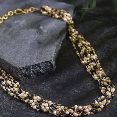 Women Natural White Hook Brass Necklace