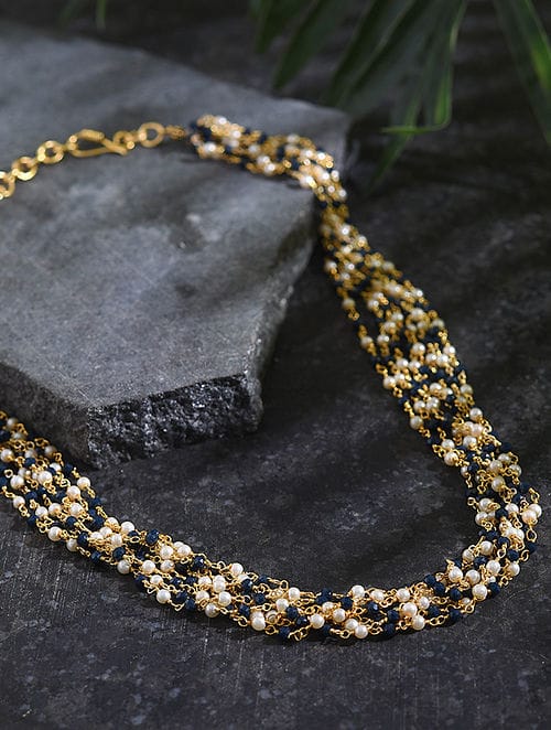 Women Natural White Hook Brass Necklace