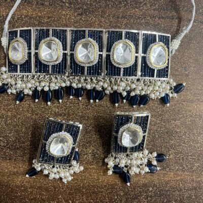 Polki Kundan choker Nacklace With Earrings