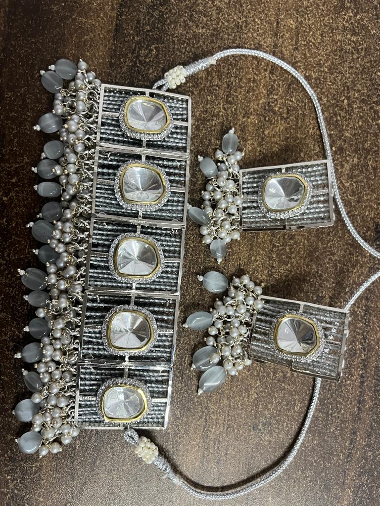 Multi Tumble Stone Necklace Set