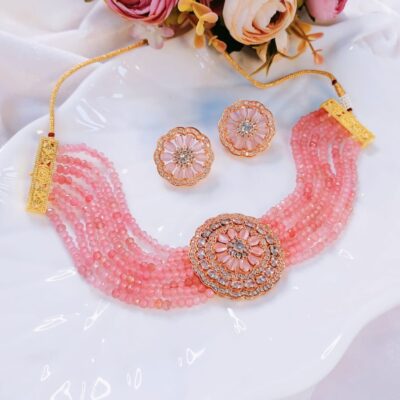 Gold Plated AD Stone Jewellery Set