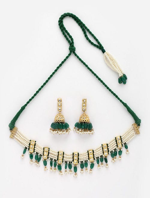 Gold Plated Kundan Choker Set - Image 3