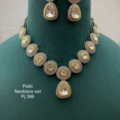 Polki Stone Studded Jewellery Necklace Set