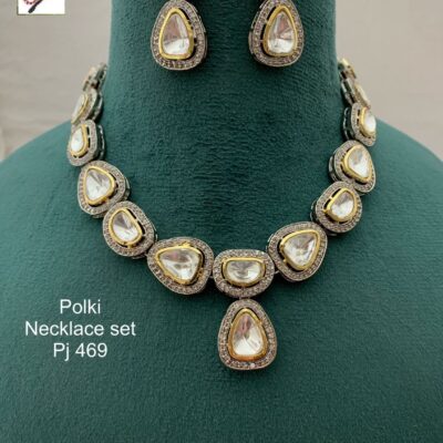Polki Stone Studded Jewellery Necklace Set