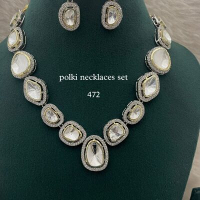 Polki Stone Studded Jewellery Necklace Set