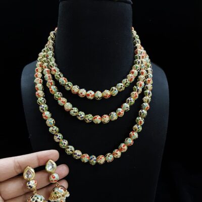 Multi Layered Western Necklace Set With Earring