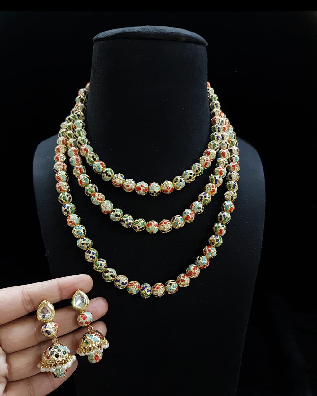 Multi Layered Western Necklace Set With Earring