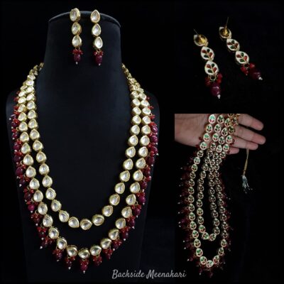 Gold Plated Beads Kundan Choker Necklace