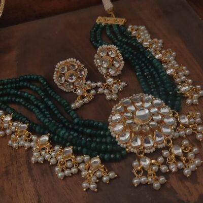 Kundan Choker Set/Indian Jewelry/Bridal Jewelry/Festive Necklace Set/Partywear Choker Set/Wedding Jewelry Set
