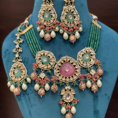 Sabyasachi Inspired  Designer Tanjore  Kundan Necklace Haar Set