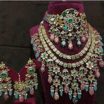Sabyasachi Inspired  Designer Tanjore  Kundan Necklace Haar Set