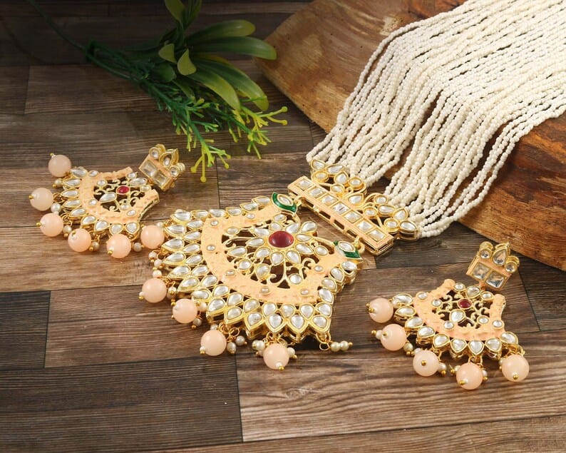 Gold Plated Long Jewellery Set - Image 4