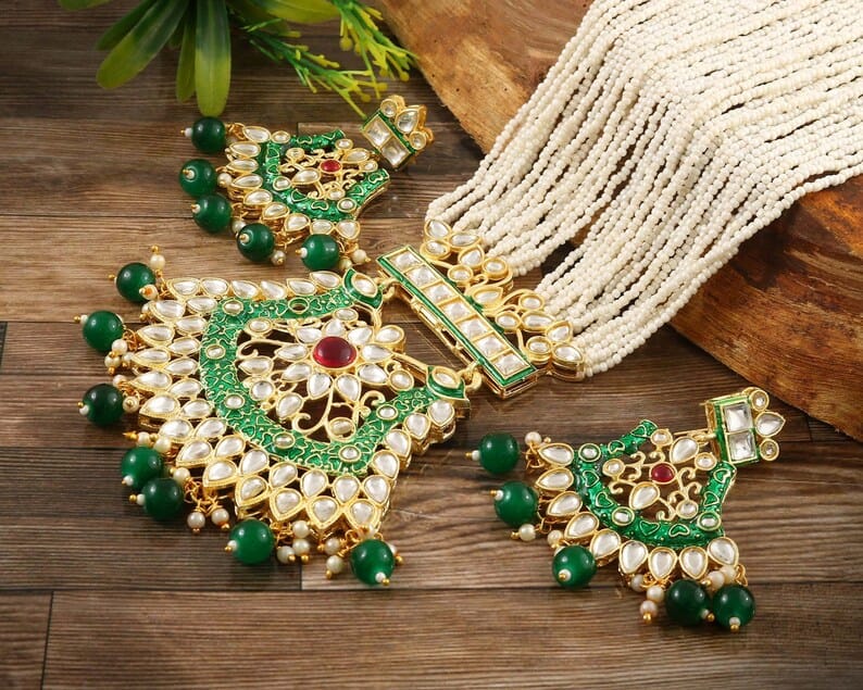 Gold Plated Long Jewellery Set - Image 4