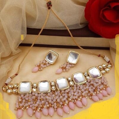 Gold Plated Kundan Necklace Set