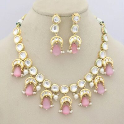 Gold Plated Kundan Necklace Set