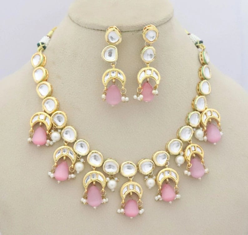 Gold Plated Kundan Necklace Set