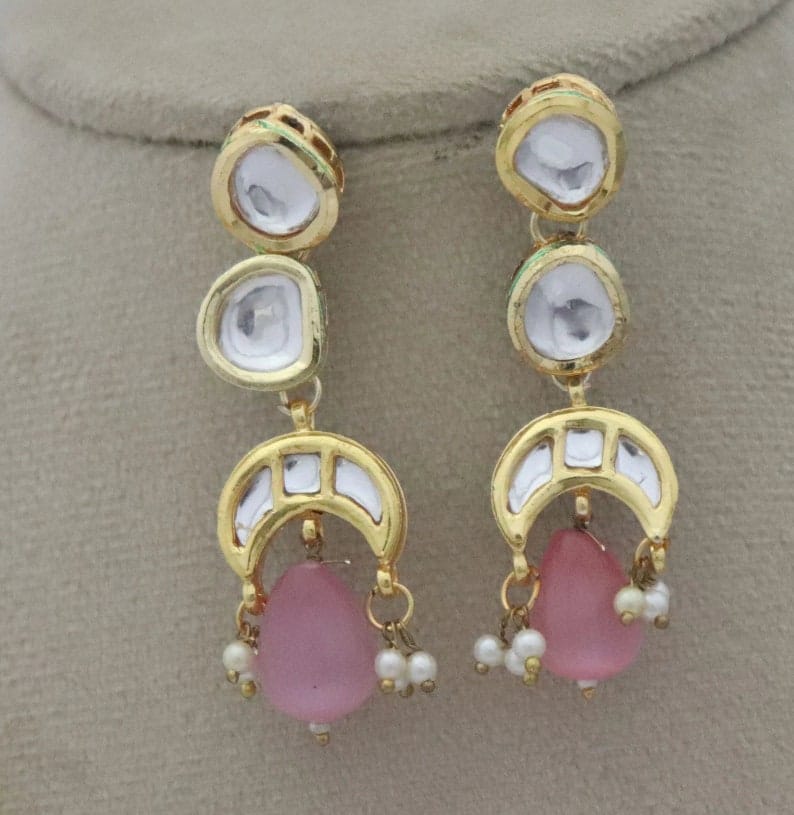 Gold Plated Kundan Necklace Set - Image 2