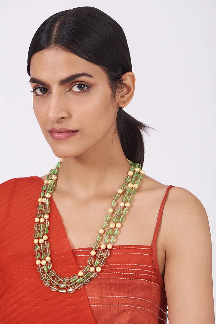 Pearl & Emerald Mala Necklace