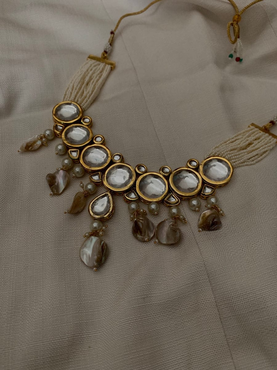 Kundan Pearl Long Necklace & Earring Set - Image 2