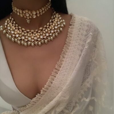 Kundan Jewellery Necklace Set In Mix Metal