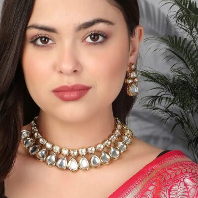 Gold-Plated Kundan Stone Kundan Jewellery Set