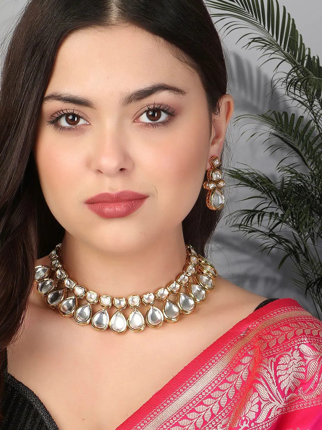 Gold-Plated Kundan Stone Kundan Jewellery Set