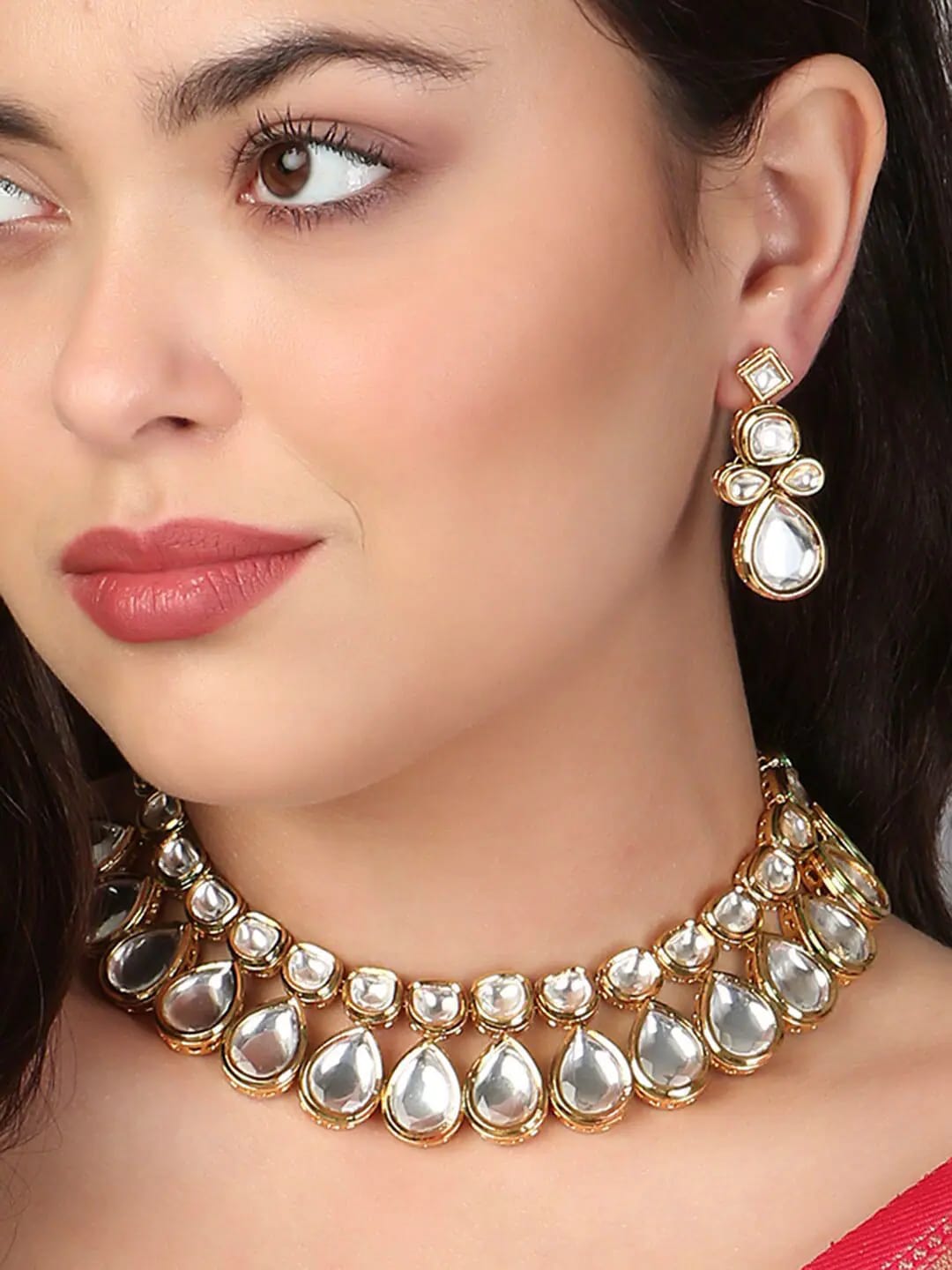 Gold-Plated Kundan Stone Kundan Jewellery Set - Image 4