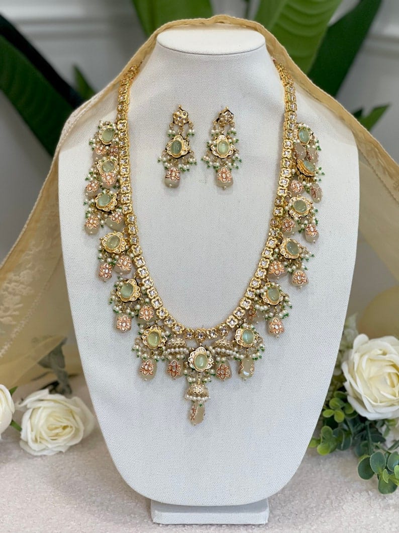 Tanjore Semiprecious Stone Kundan Necklace - Image 2