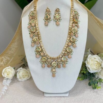 Tanjore Semiprecious Stone Kundan Necklace