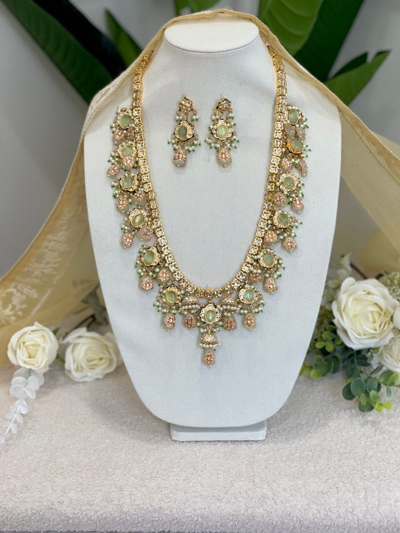Tanjore Semiprecious Stone Kundan Necklace