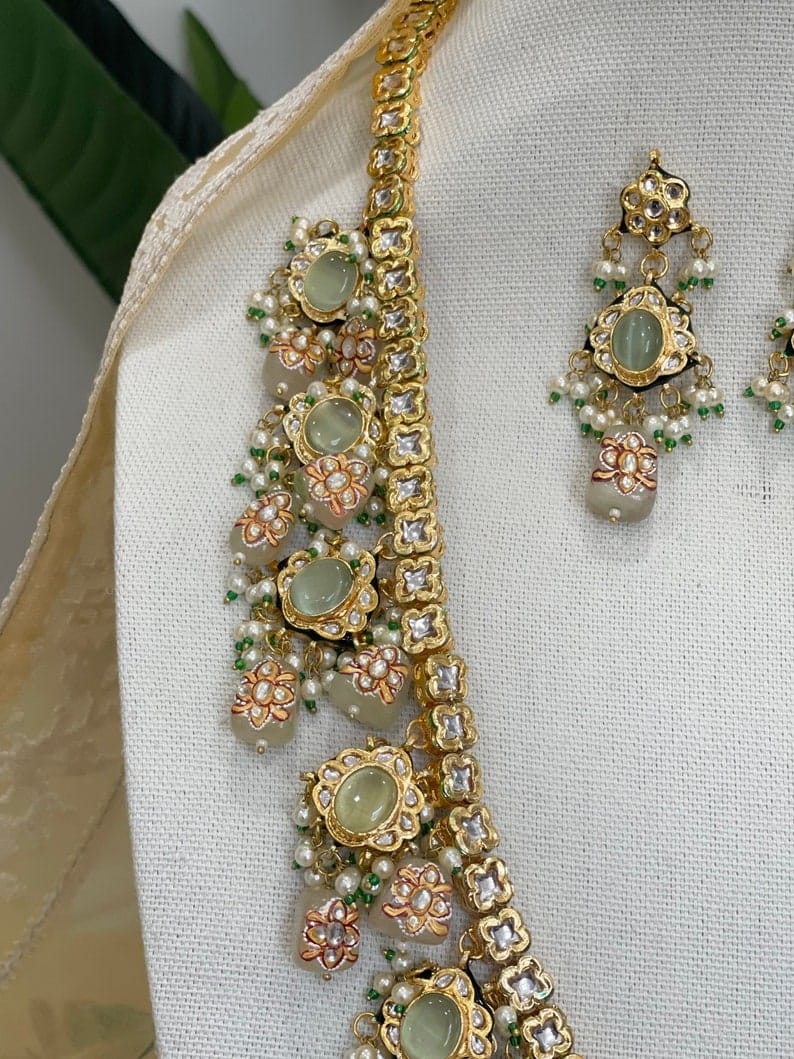 Tanjore Semiprecious Stone Kundan Necklace - Image 3